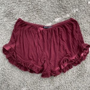 Brandy Melville Burgundy frilly pj comfy shorts